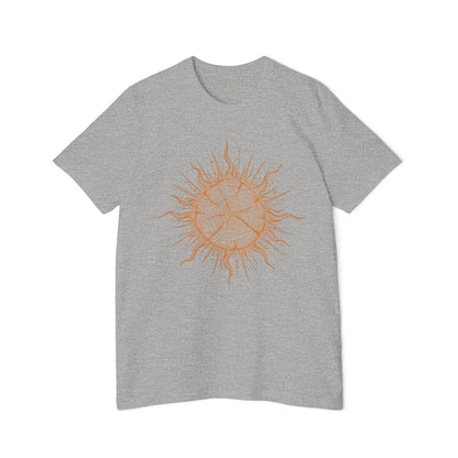 T-Shirt Short Sleeve Boxy Crew Neck - Boho Sunburst Tree Rings Line Art
