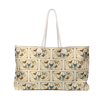 Tote, Weekender Travel  Bag - Butterflies & Wildflowers