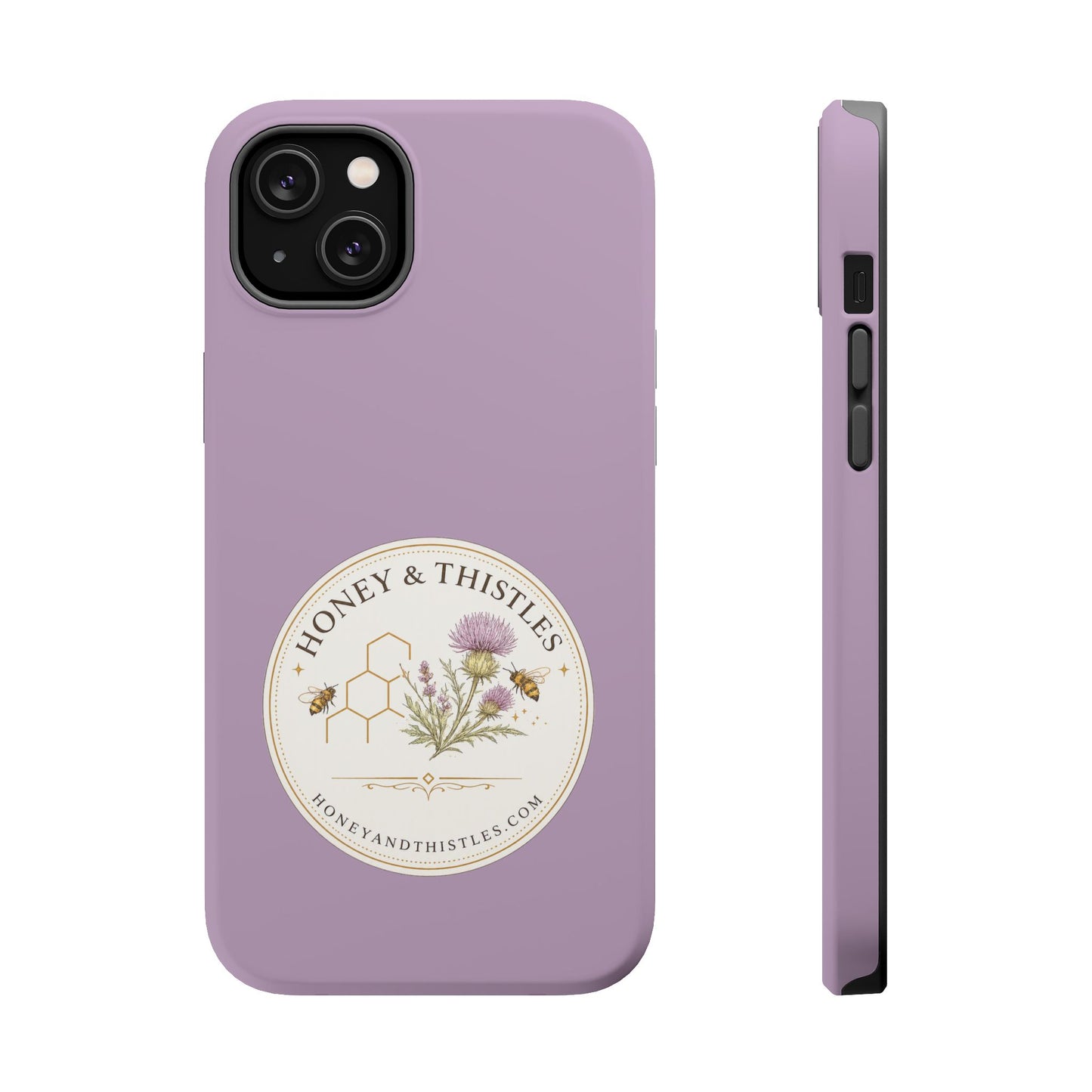 Floral Honey & Thistles Magnetic Phone Case — Impact-Resistant MagSafe-Compatible