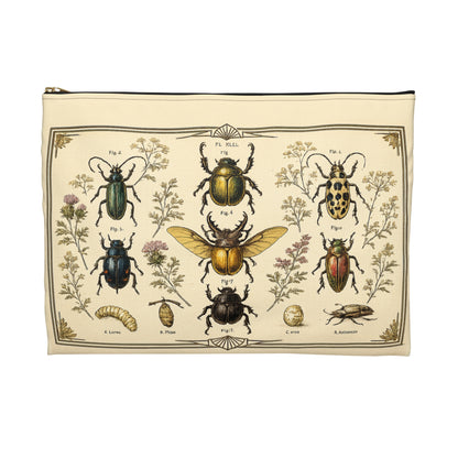 Pouch/Accessory Bag - Vintage Entomology Botanical Beetles