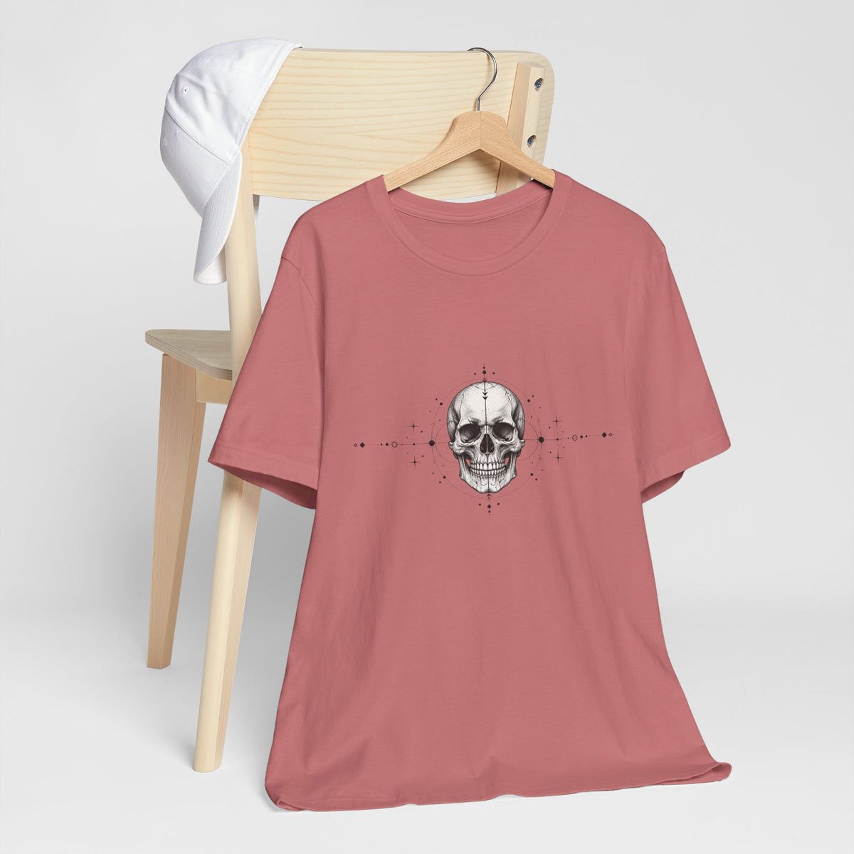 T-Shirt, Short Sleeve Boxy Crew Neck - Skull Geometry