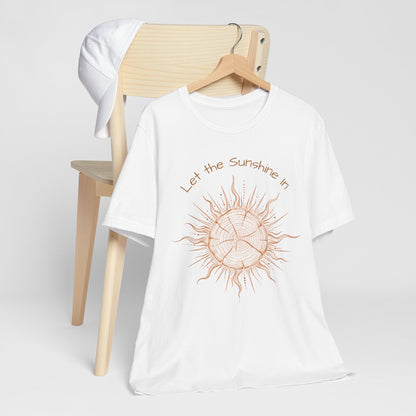 T-Shirt, Short Sleeve Boxy Crew Neck - Let the Sunshine In Sun Positive Vibes