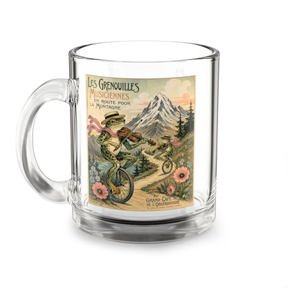 Frogs on Unicycles Glass Mug | 10oz