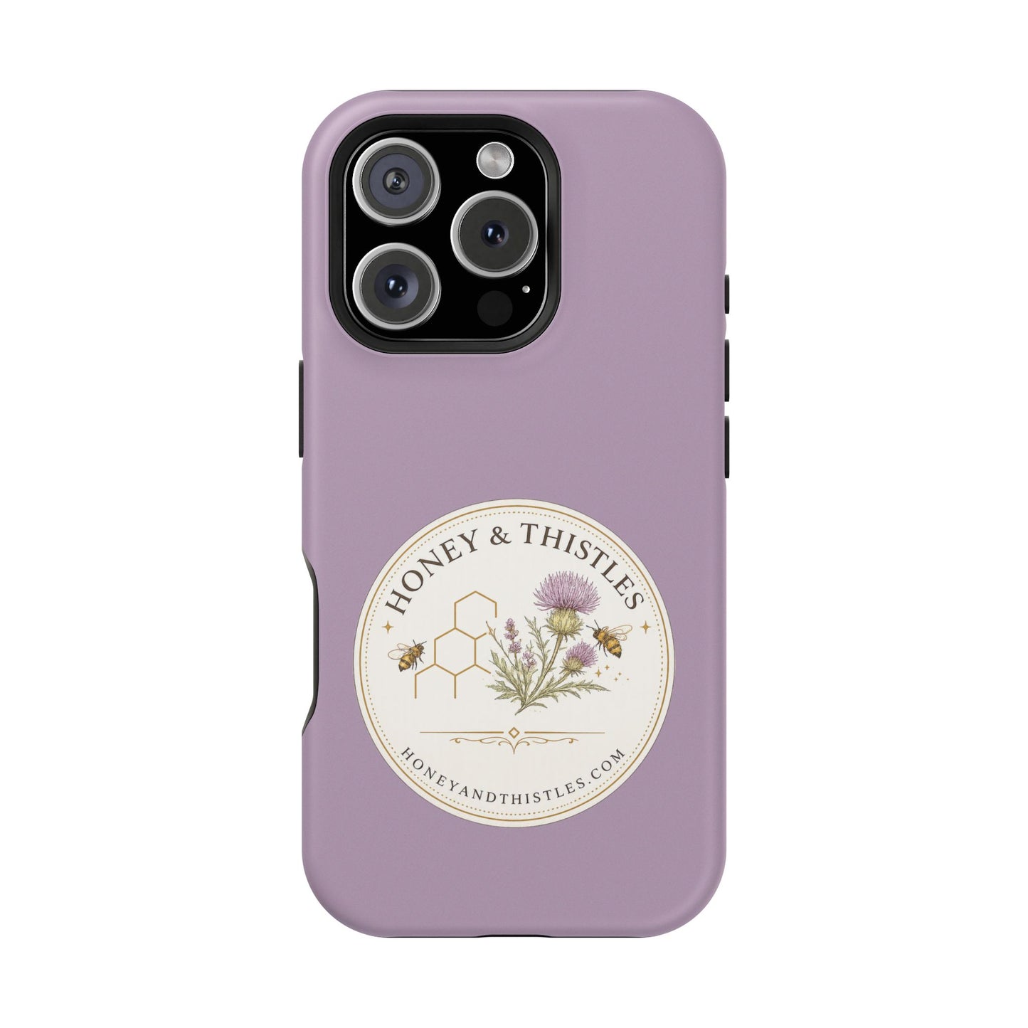 Floral Honey & Thistles Magnetic Phone Case — Impact-Resistant MagSafe-Compatible