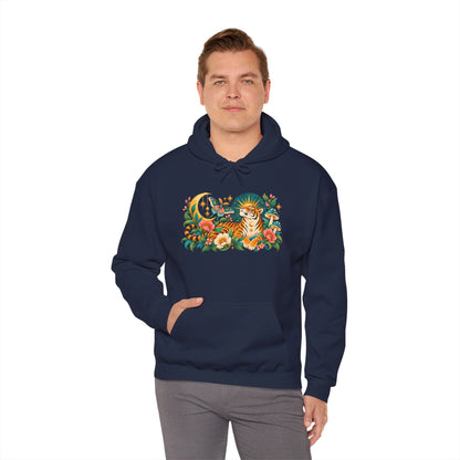 Hoodie - Tiger Moon Vintage Floral