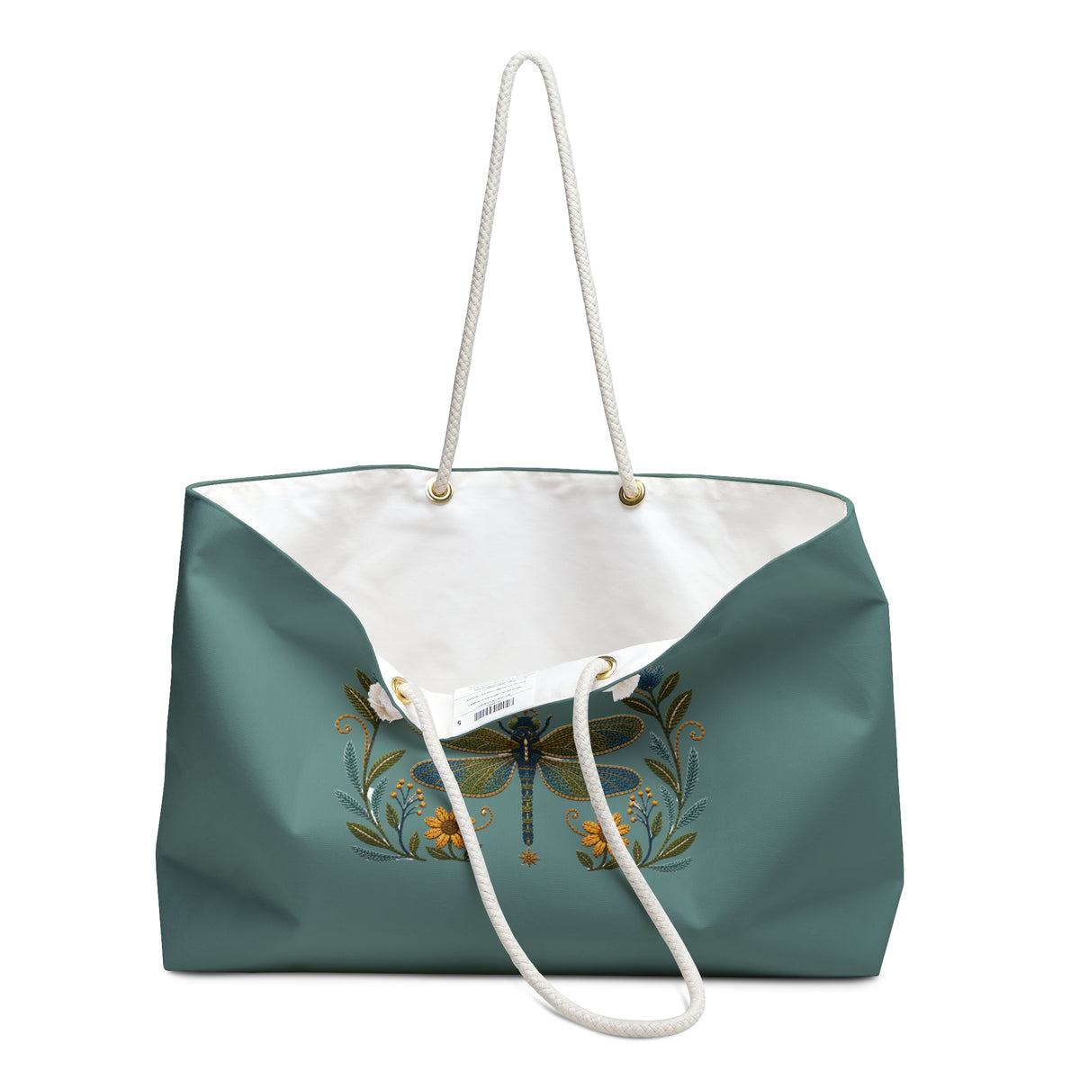 Tote, Weekender Travel  Bag - Boho Embroidered Dragonfly