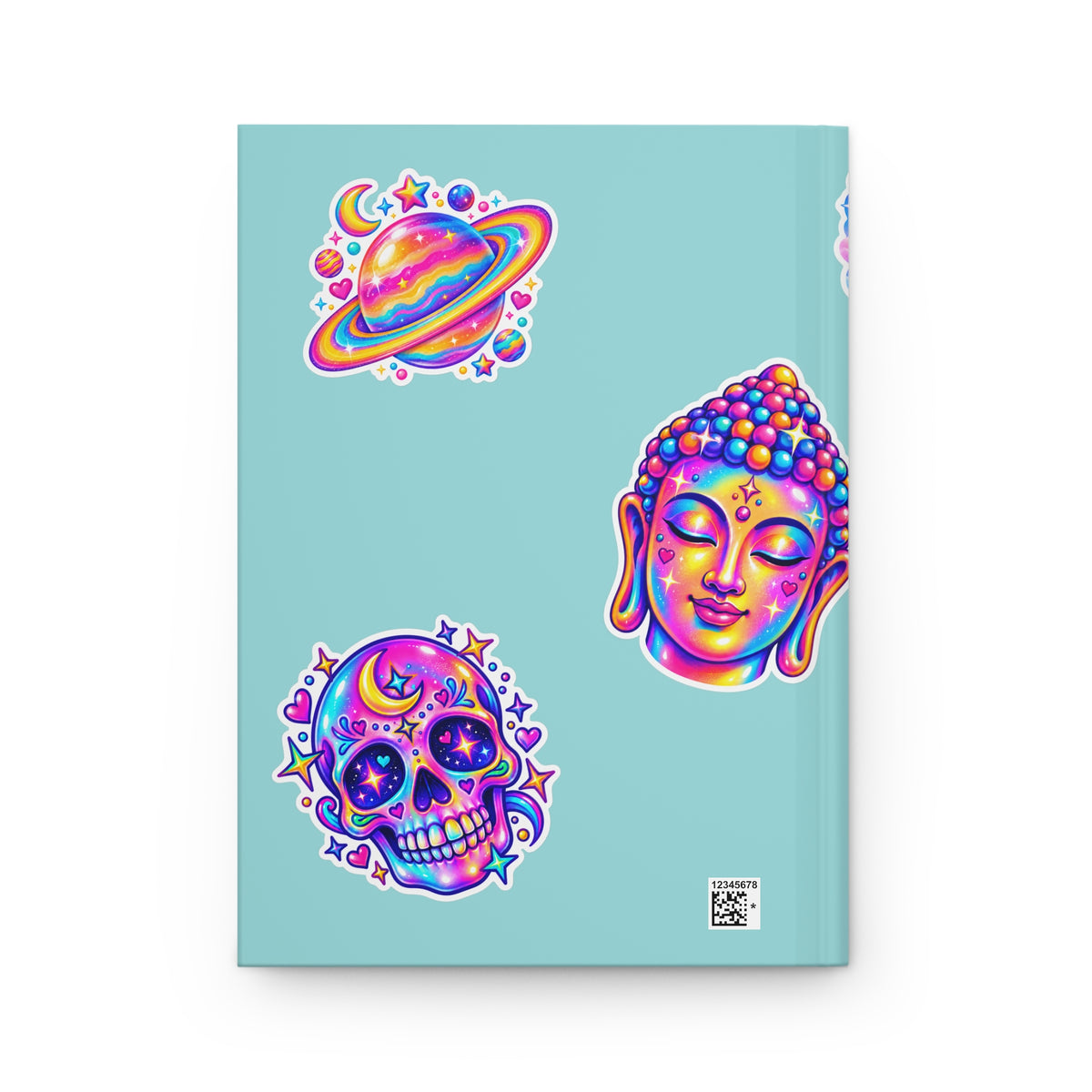 Journal Notebook, Lined Hardcover - 1980s Retro Stickers