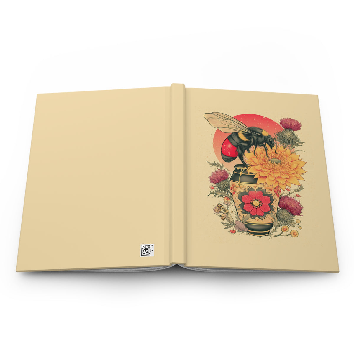 Journal Notebook, Hardcover Lined - Vintage Honey and Thistles