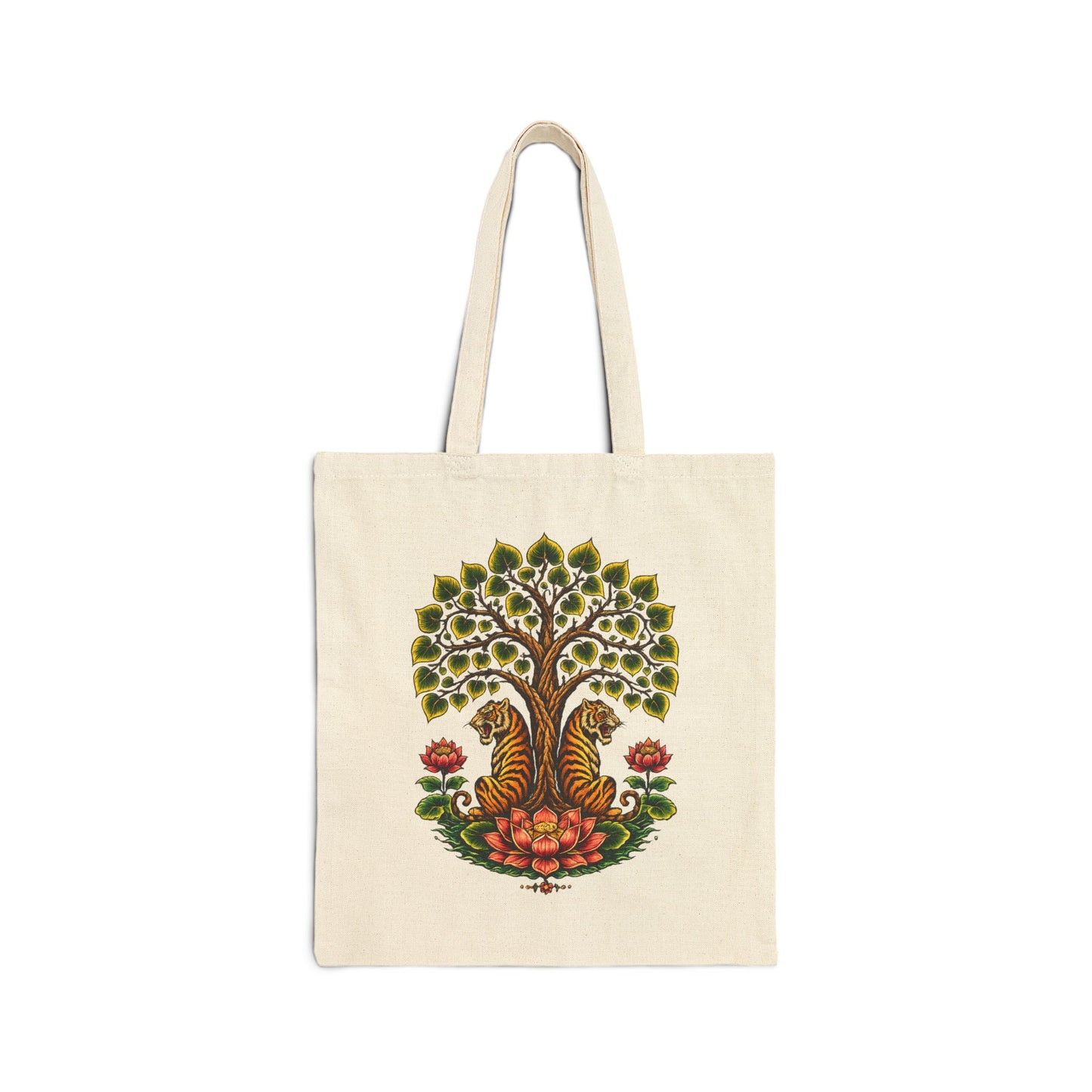 Tiger Bodhi Tree Tiger Canvas Tote Bag
