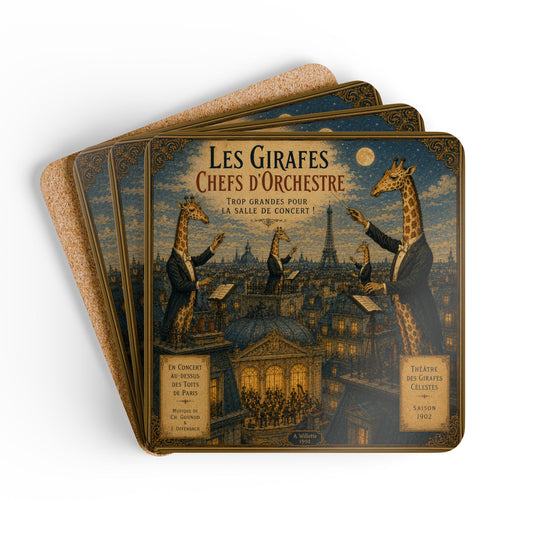 Giraffe Rooftop Concert Coasters (Set of 4)
