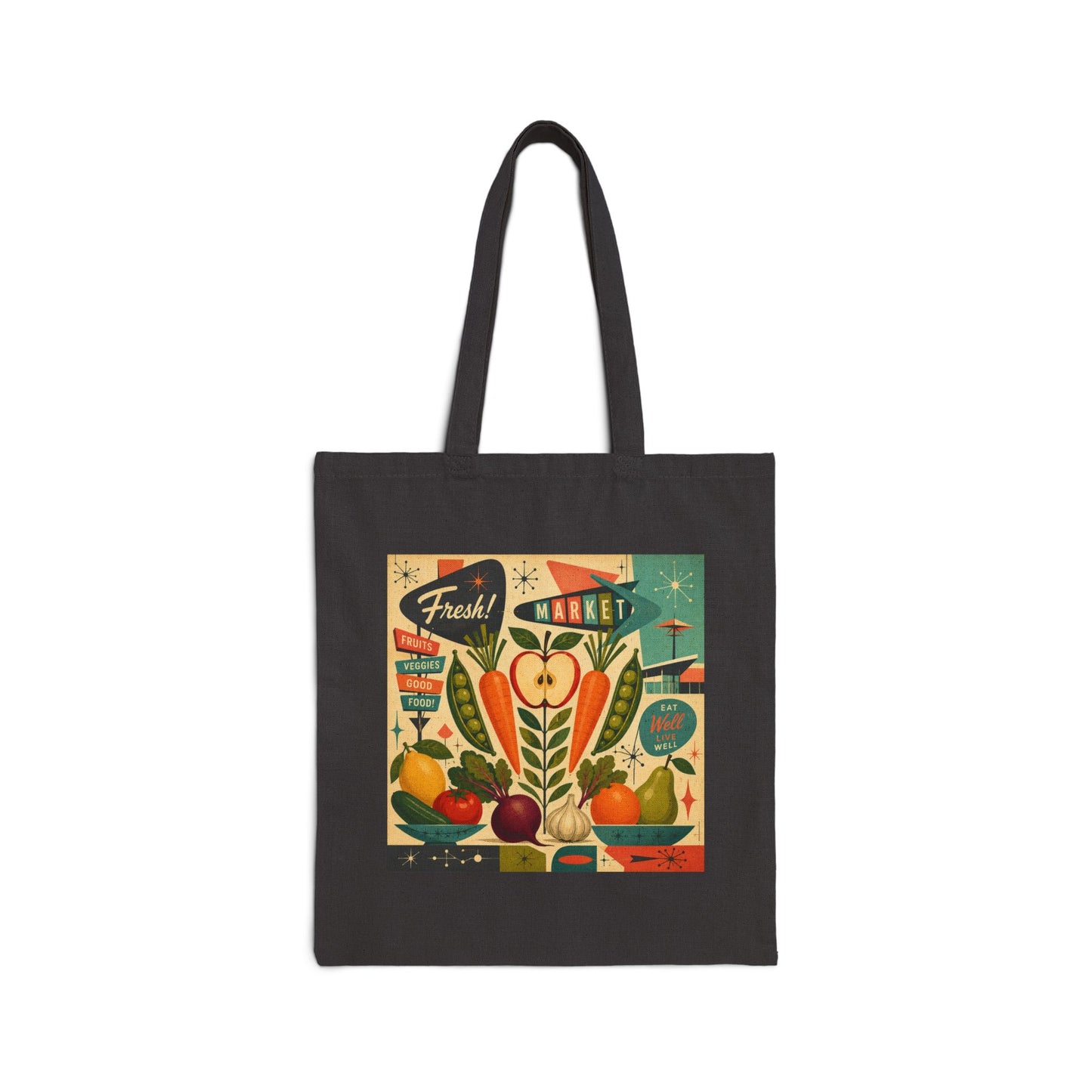 Mid-Century Modern Cotton Canvas Tote Bag