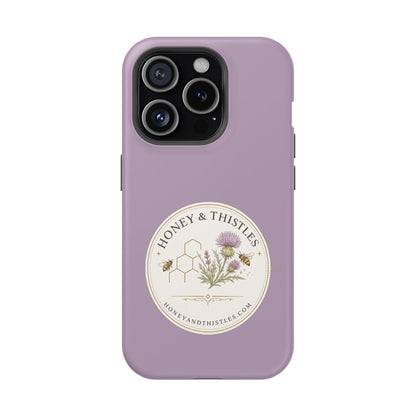 Floral Honey & Thistles Magnetic Phone Case — Impact-Resistant MagSafe-Compatible