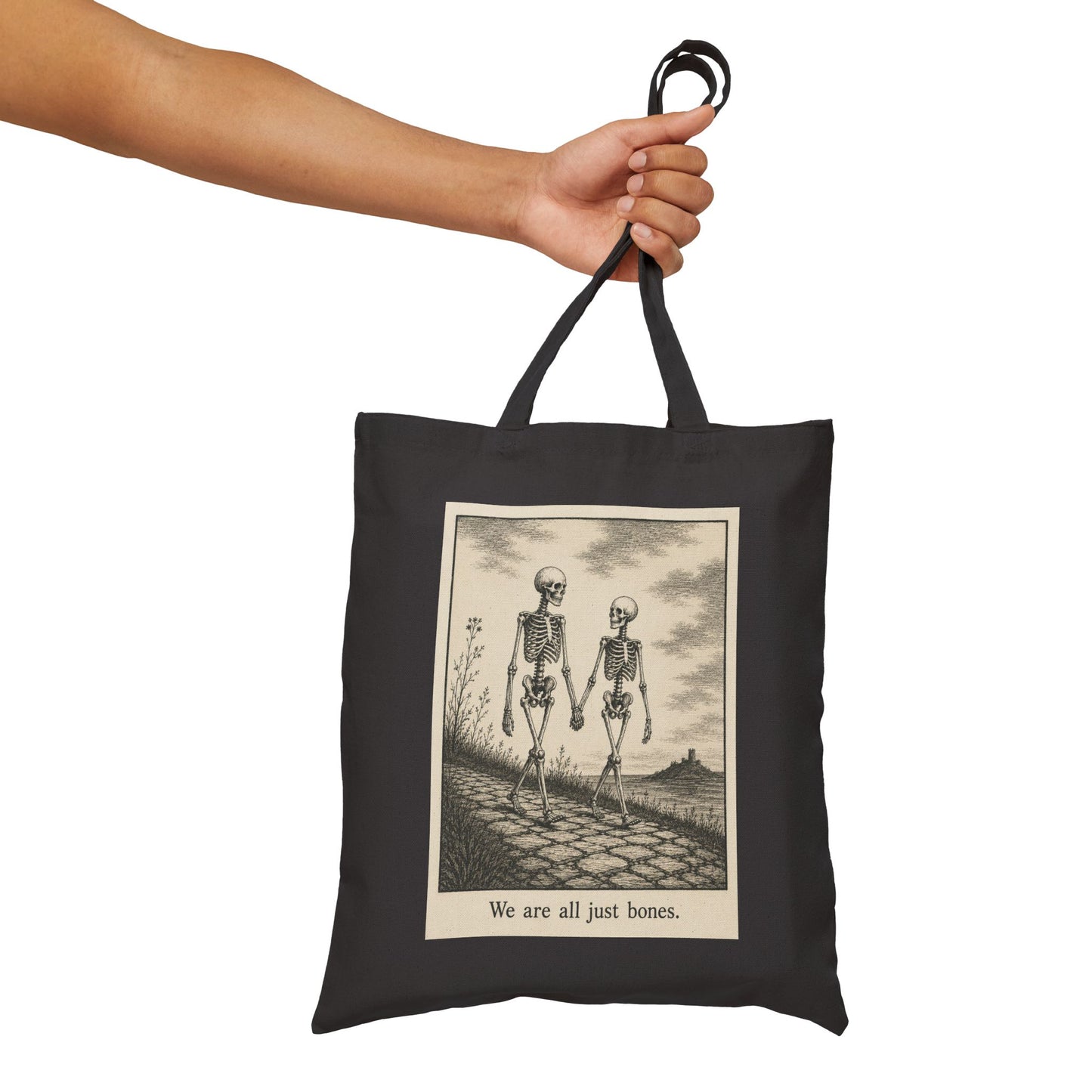 We Are All Just Bones Canvas Tote Bag
