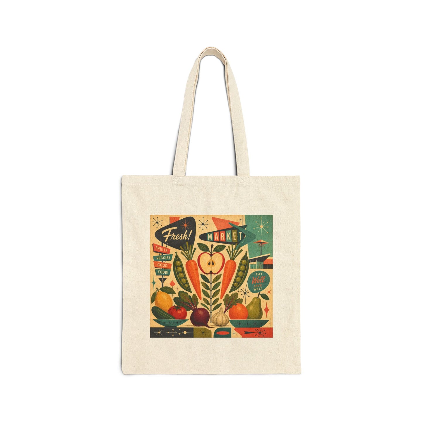 Mid-Century Modern Cotton Canvas Tote Bag