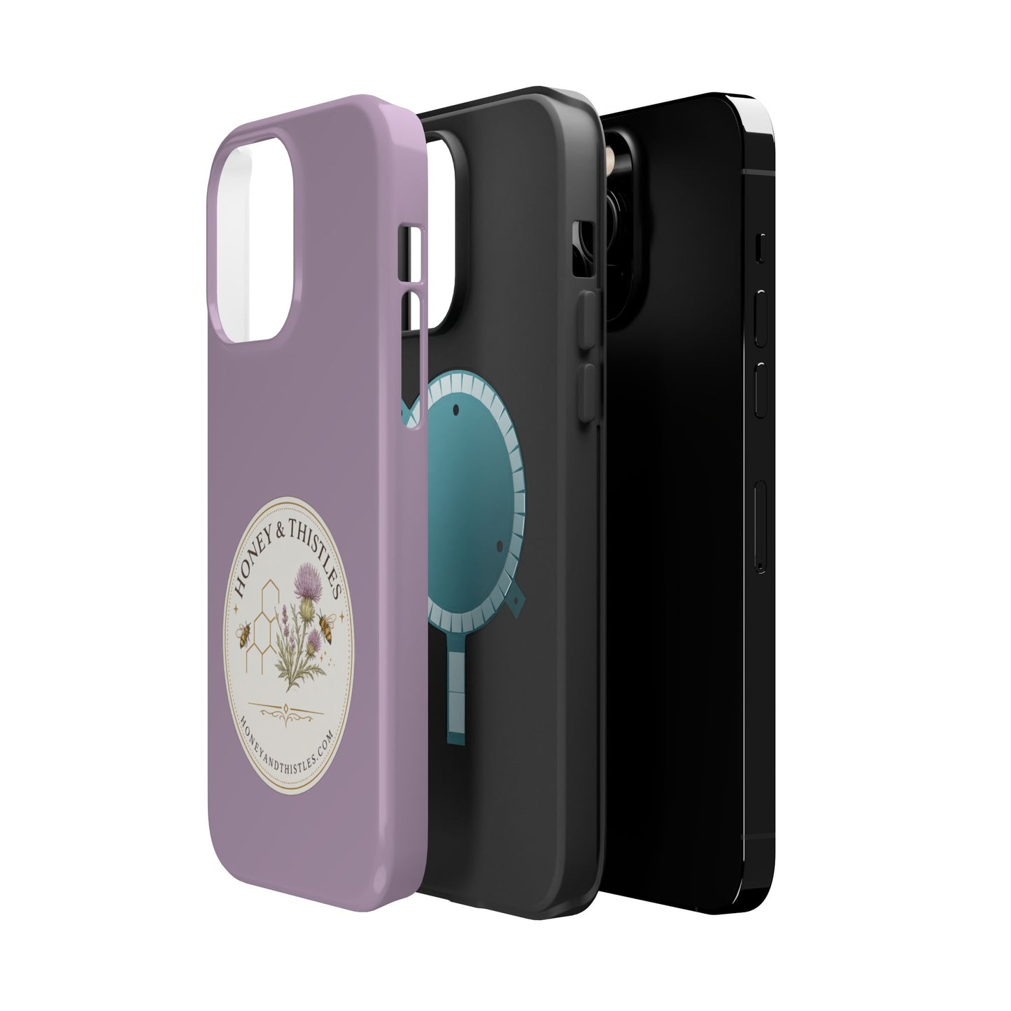 Floral Honey & Thistles Magnetic Phone Case — Impact-Resistant MagSafe-Compatible