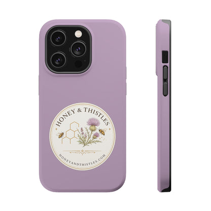 Floral Honey & Thistles Magnetic Phone Case — Impact-Resistant MagSafe-Compatible