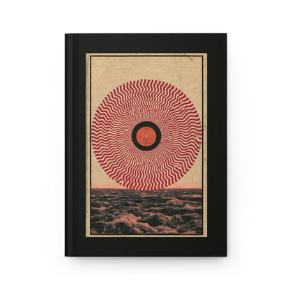 Journal Notebook, Hardcover Lined - Retro Psychedelic Vinyl