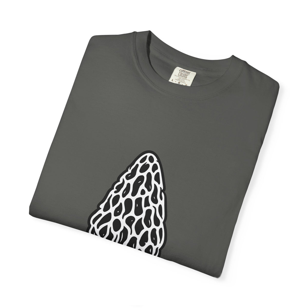 T-Shirt, Short Sleeve Boxy Crew Neck - Hand-Drawn Forager Morel Mushroom