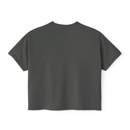 T-Shirt, Short Sleeve Boxy Crew Neck Cropped - 1980s Buddha Head