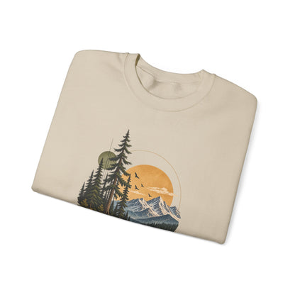 Sweatshirt, Crew Neck - Mountain Lake Sunset