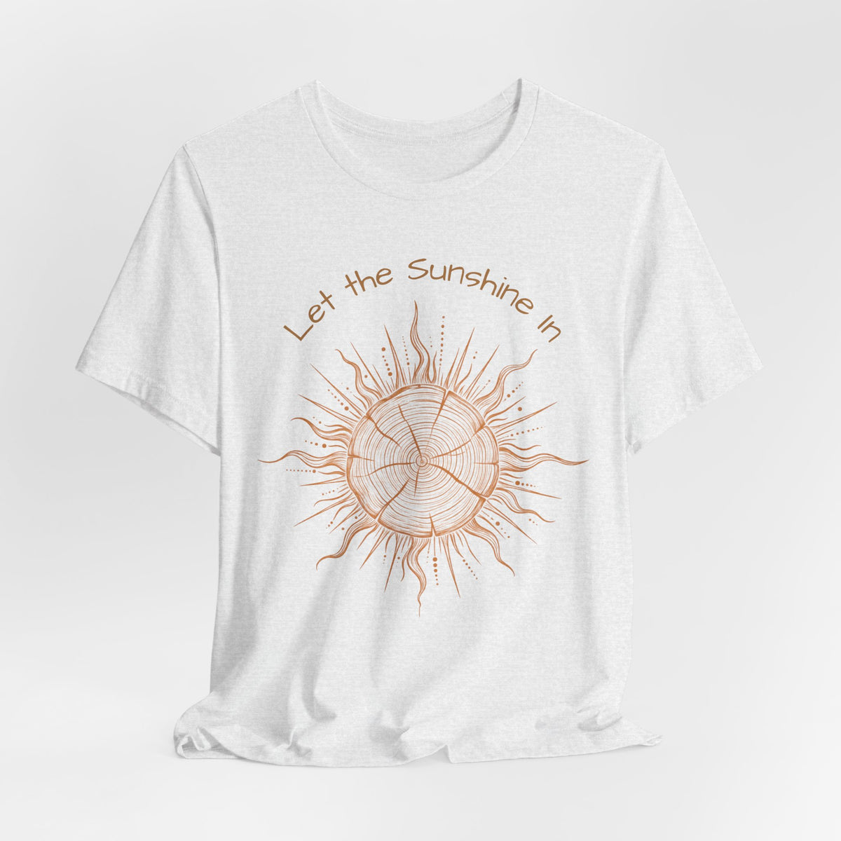 T-Shirt, Short Sleeve Boxy Crew Neck - Let the Sunshine In Sun Positive Vibes
