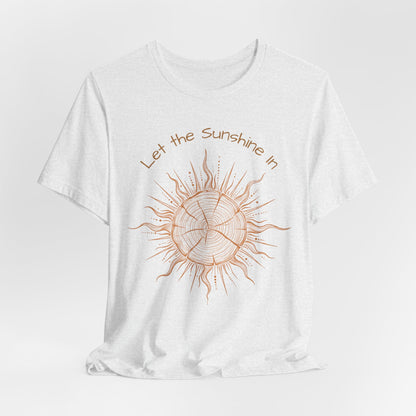 T-Shirt, Short Sleeve Boxy Crew Neck - Let the Sunshine In Sun Positive Vibes