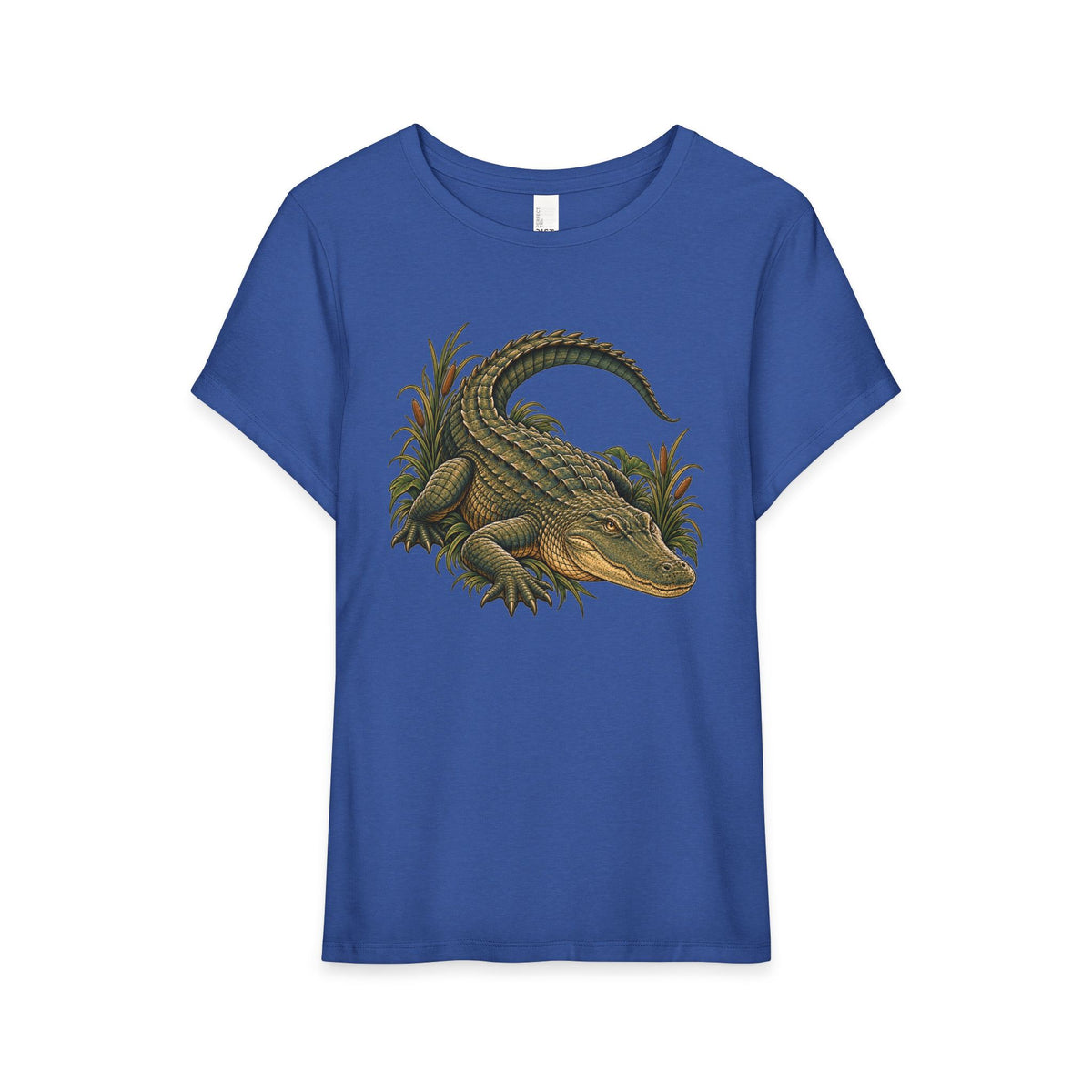 T-Shirt, Short Sleeve Boxy Crew Neck - Alligator Vintage Reptile
