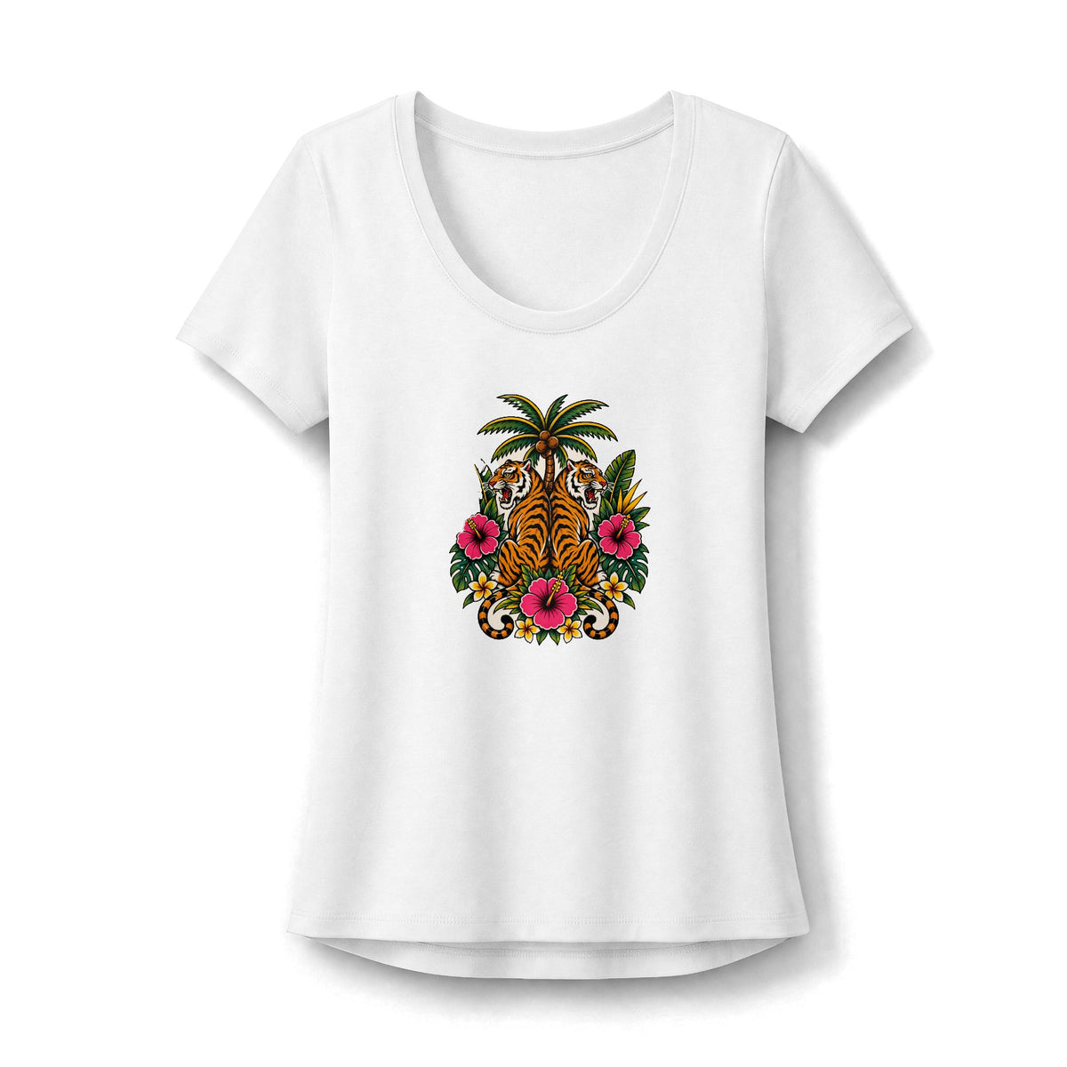 T-Shirt, Short Sleeve Scoop Neck - Tiger Tiger