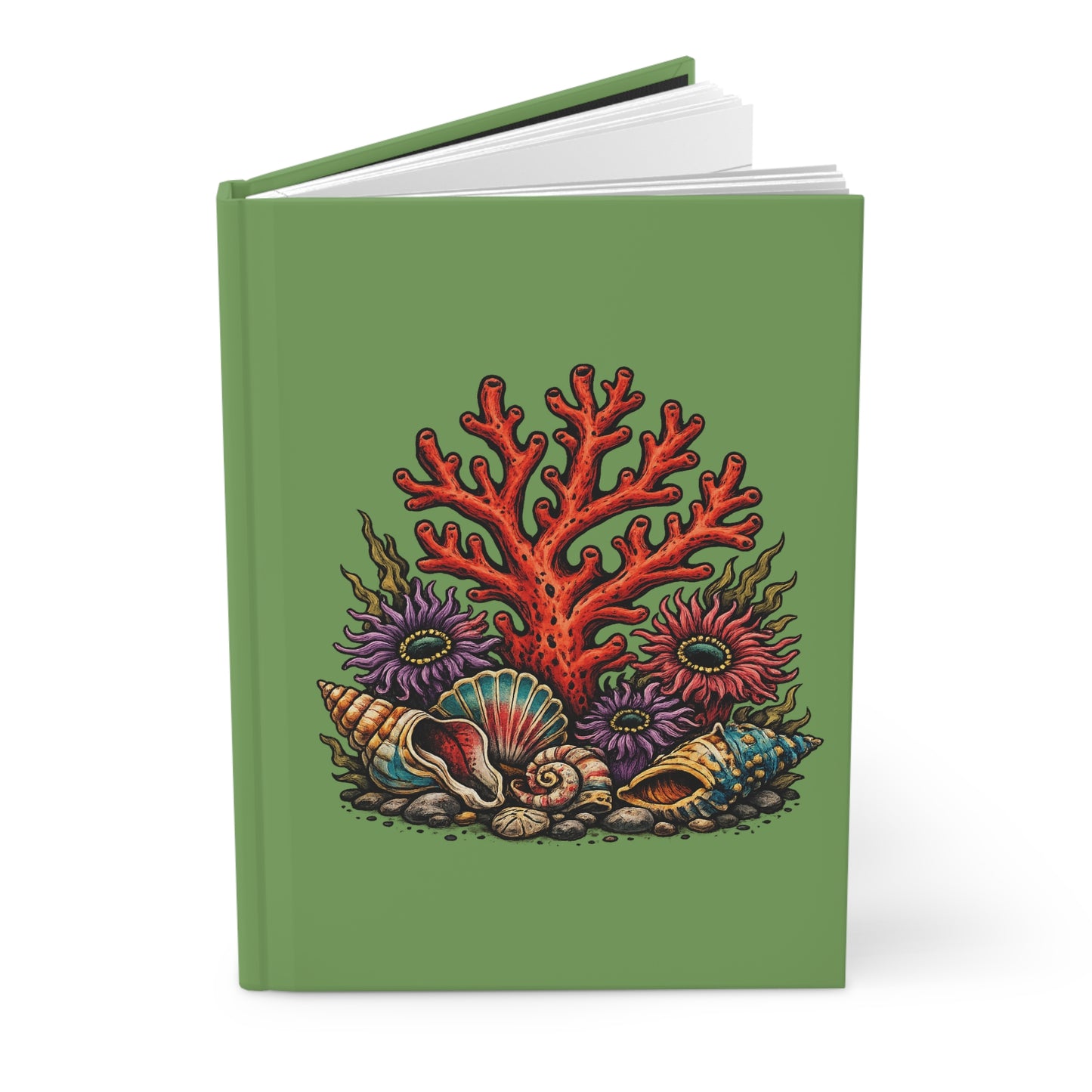 Coral Reef Shells Hardcover Lined Journal