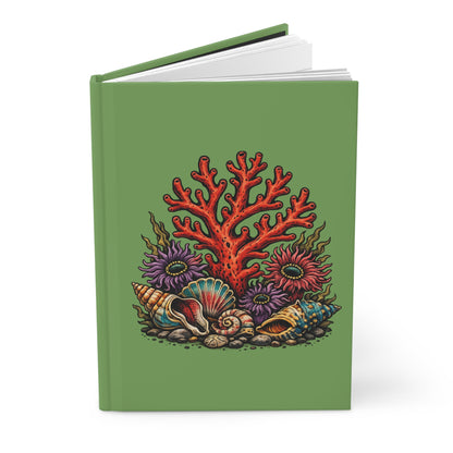 Coral Reef Shells Hardcover Lined Journal
