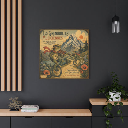 Vintage Frog Musicians Canvas Art – 'Les Grenouilles Musiciennes' Stretched Matte Print