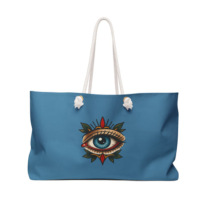 Tote, Weekender Travel  Bag - Mystical All-Seeing Eye (medium blue)