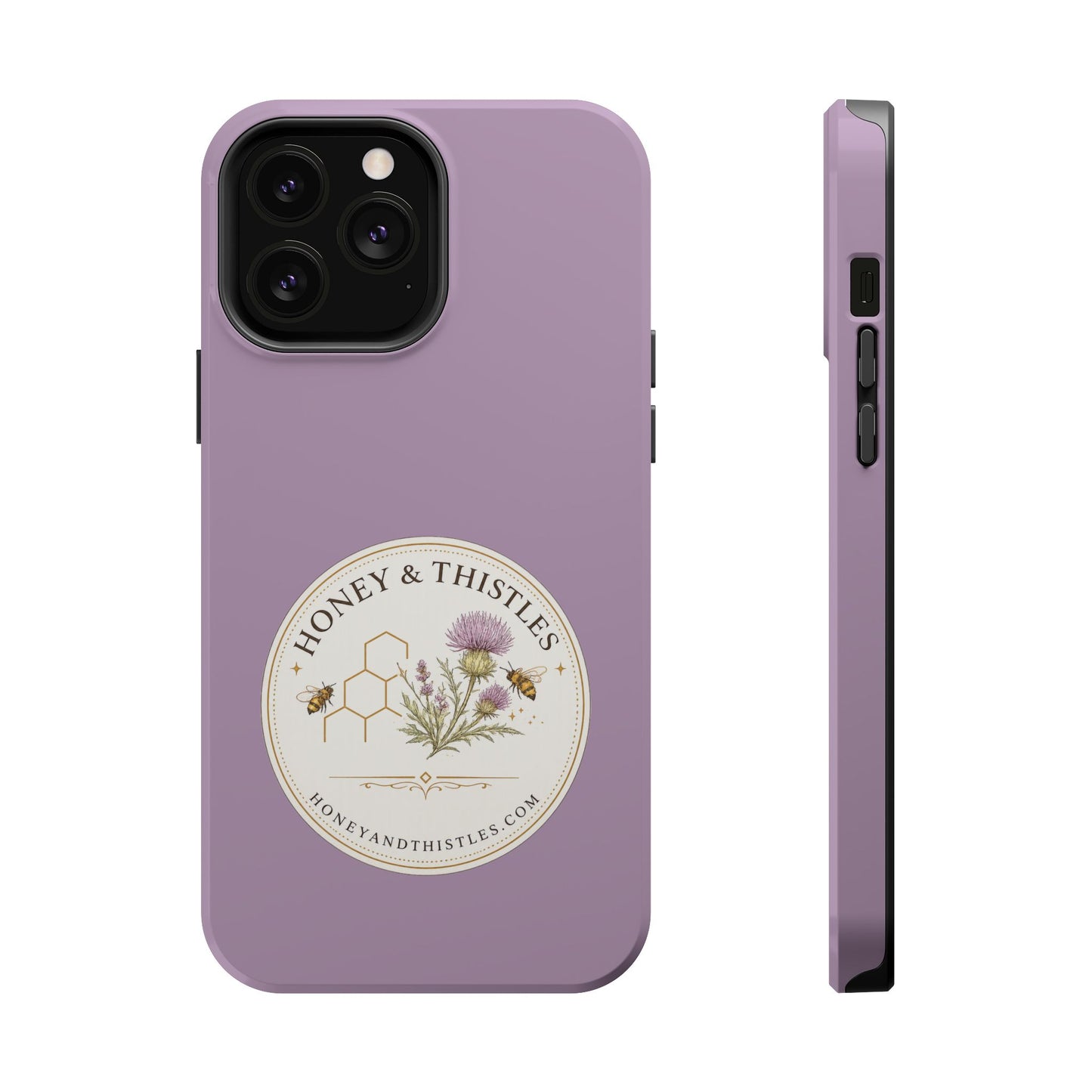 Floral Honey & Thistles Magnetic Phone Case — Impact-Resistant MagSafe-Compatible