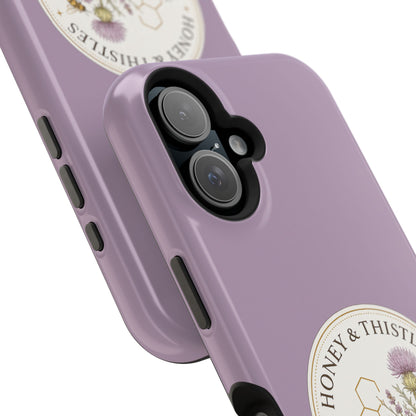Floral Honey & Thistles Magnetic Phone Case — Impact-Resistant MagSafe-Compatible