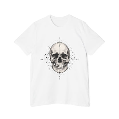 T-Shirt, Short Sleeve Boxy Crew Neck - Geometric Skull