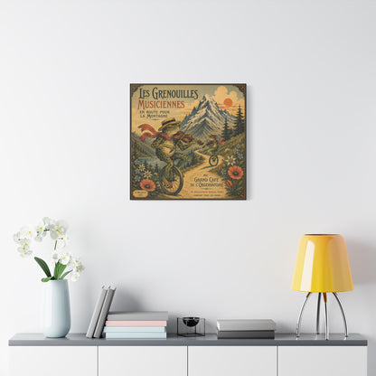 Vintage Frog Musicians Canvas Art – 'Les Grenouilles Musiciennes' Stretched Matte Print