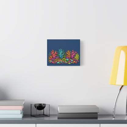 Canvass Art Print - Coral Reef (navy blue)