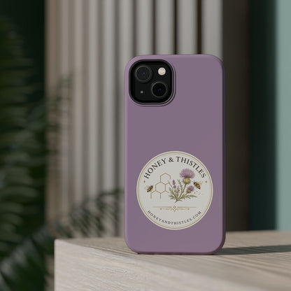 Floral Honey & Thistles Magnetic Phone Case — Impact-Resistant MagSafe-Compatible
