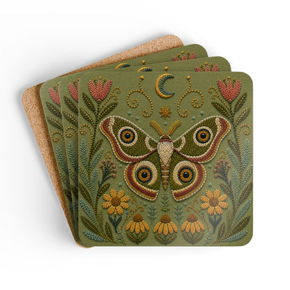 Madagascar Bullseye Moth Cork Coaster (Set of 4)