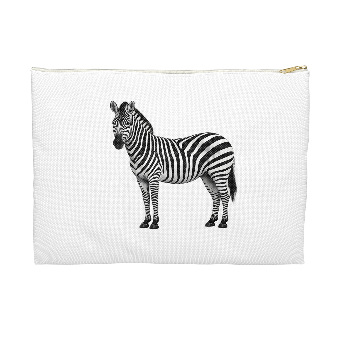 Zebra White Accessory Pouch