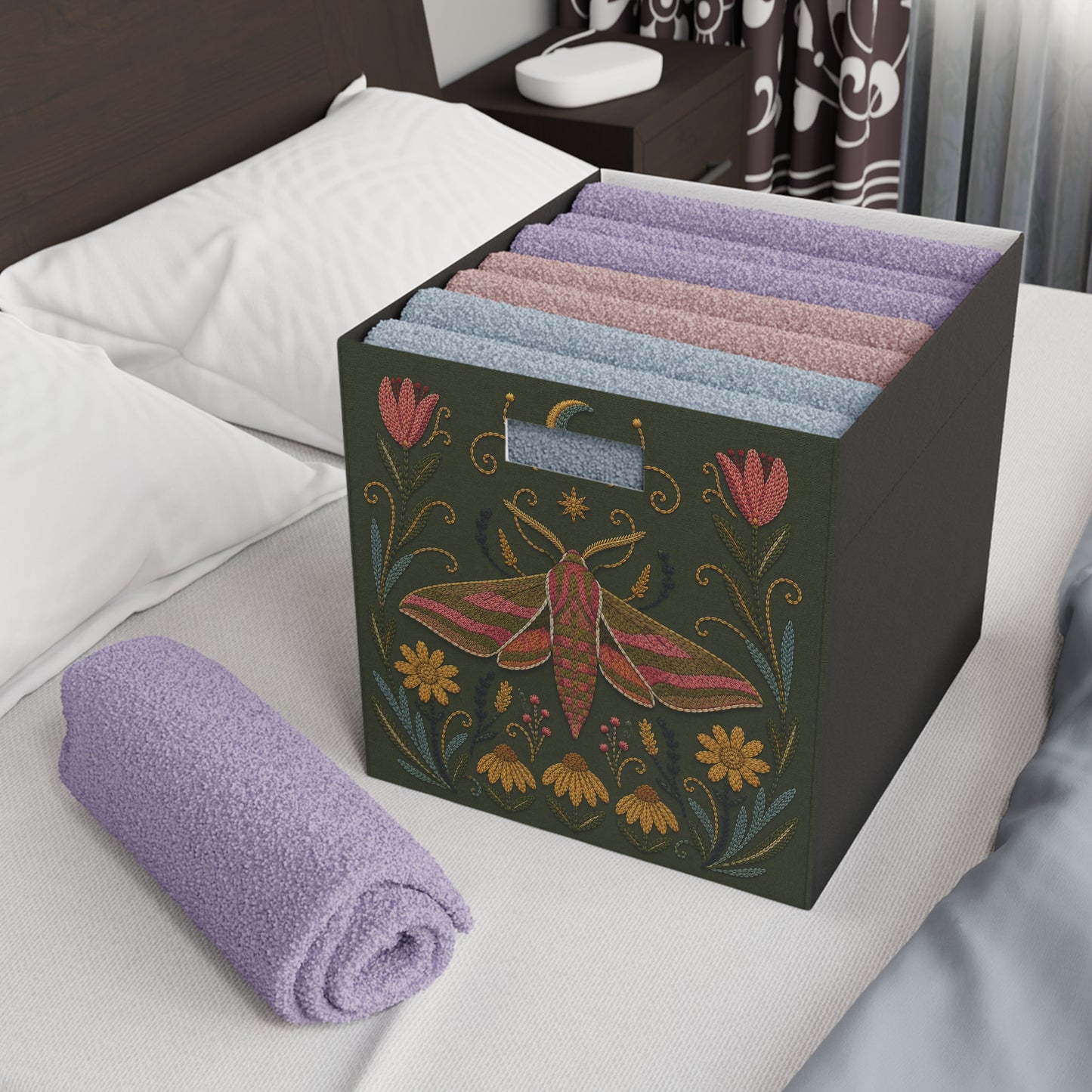 Elephant Hawk Moth Felt Storage Box