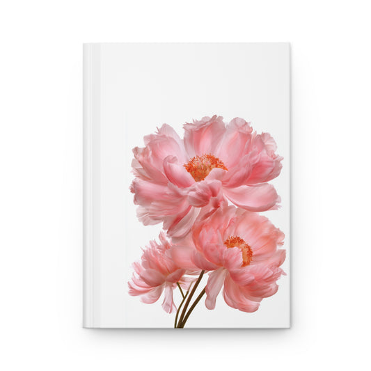 Journal Notebook, Hardcover Lined - Peonies in Bloom