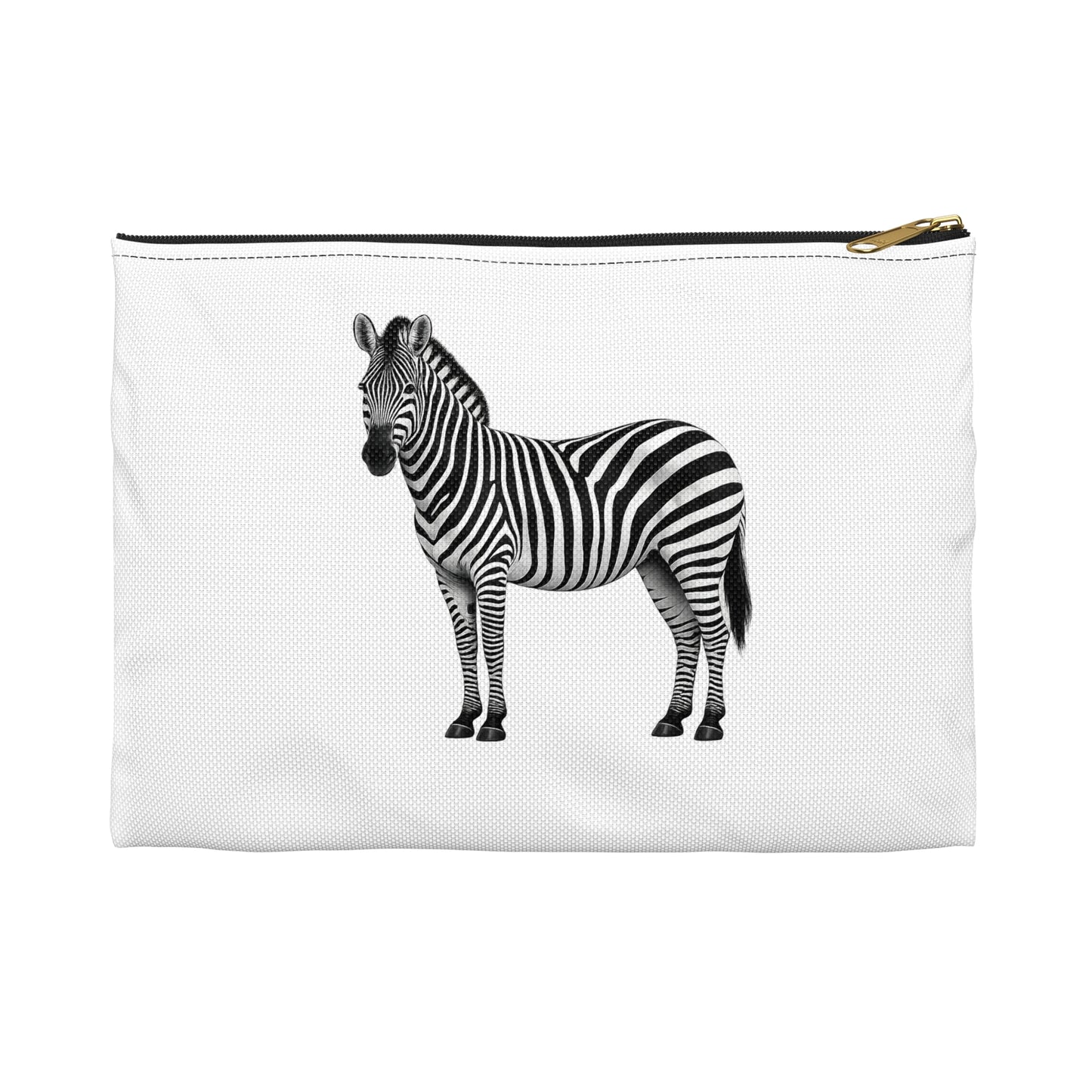 Zebra White Accessory Pouch