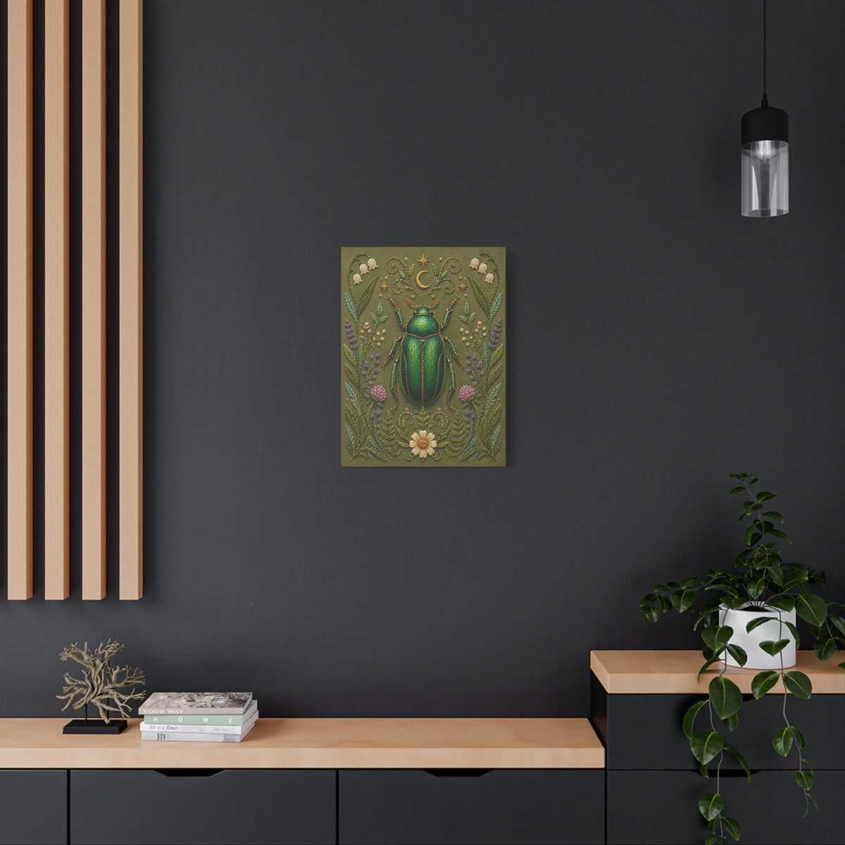 Canvass Art Print - Botanical Scarab