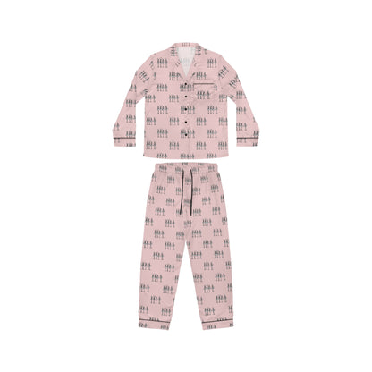 Pink Skeletons Dancing Satin-Soft Polyester Pajamas