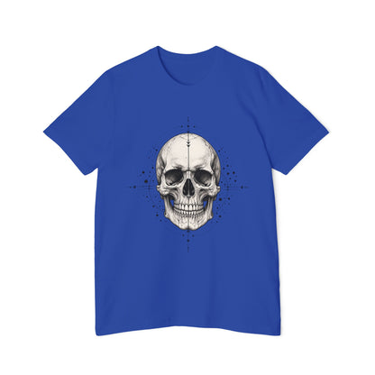 T-Shirt, Short Sleeve Boxy Crew Neck - Geometric Skull