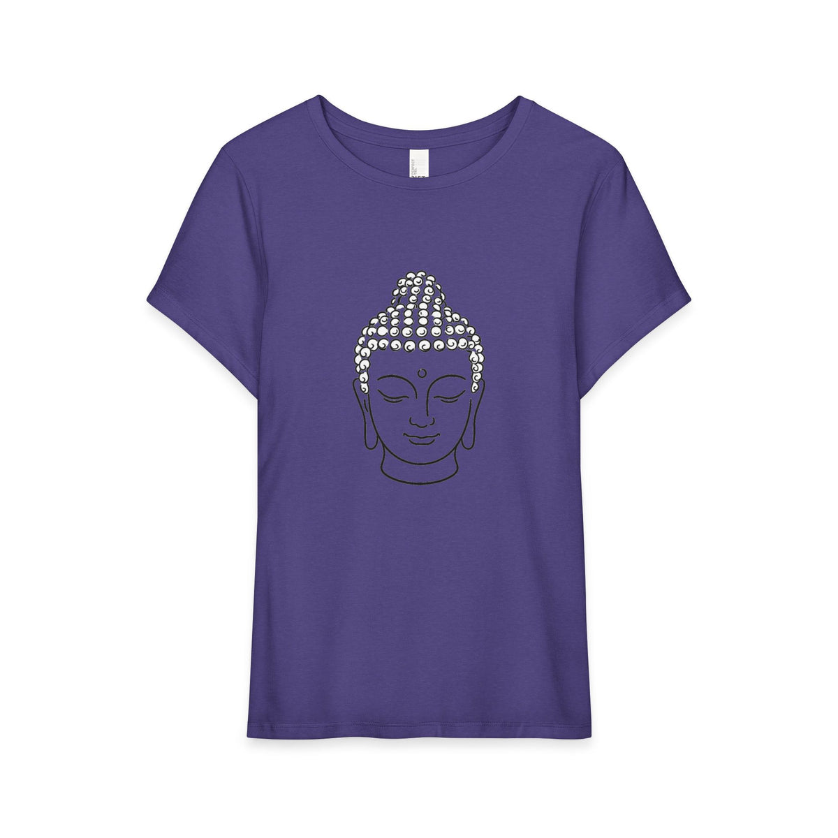 T-Shirt, Short Sleeve Wide Neck Relaxed Fit - Buddha Head