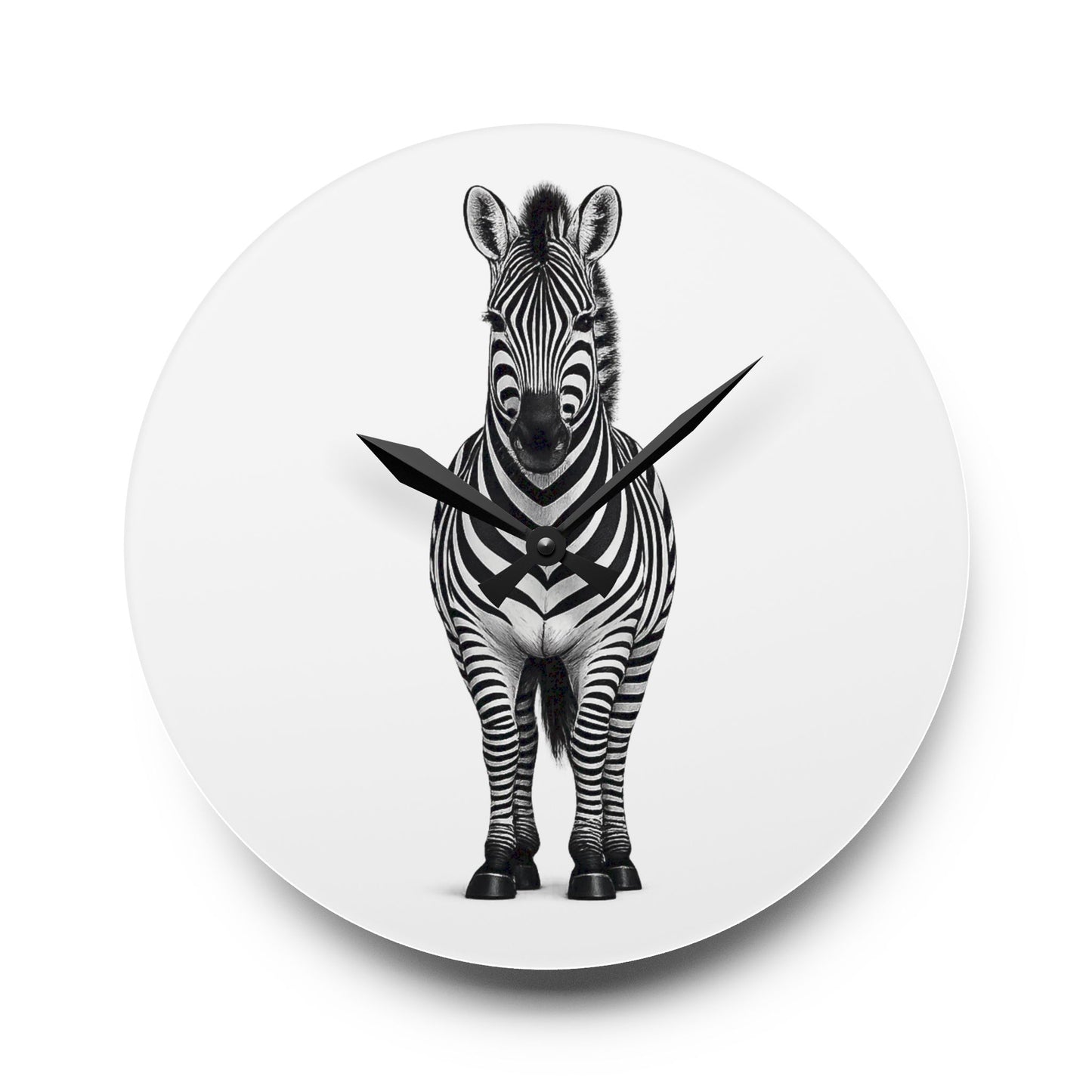 Zebra Portrait Acrylic Wall Clock