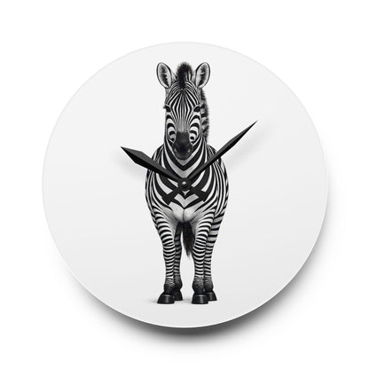 Zebra Portrait Acrylic Wall Clock
