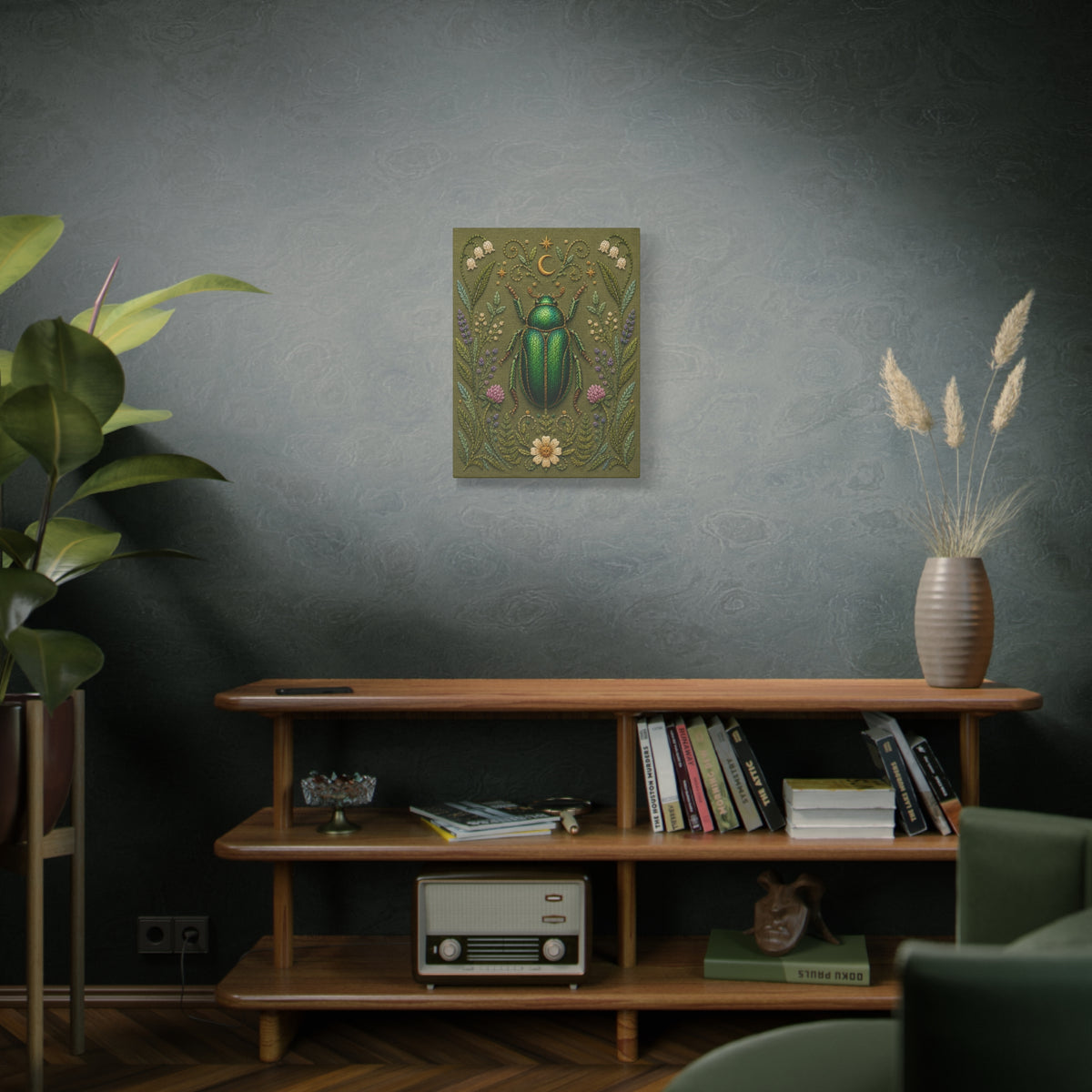 Canvass Art Print - Botanical Scarab